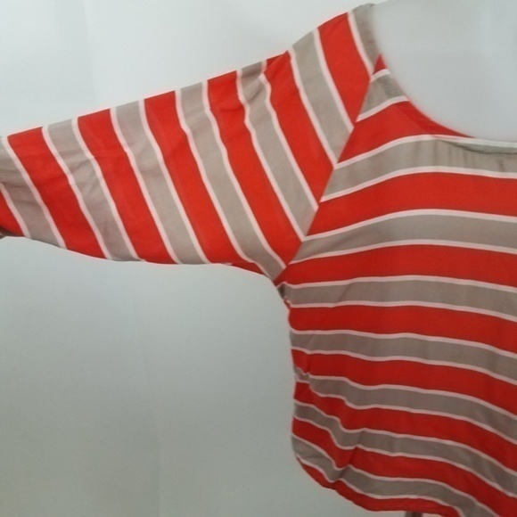 ~ Splendid top striped orange beige cuff‎ scoop S - Picture 6 of 7